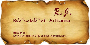 Ráczkövi Julianna névjegykártya